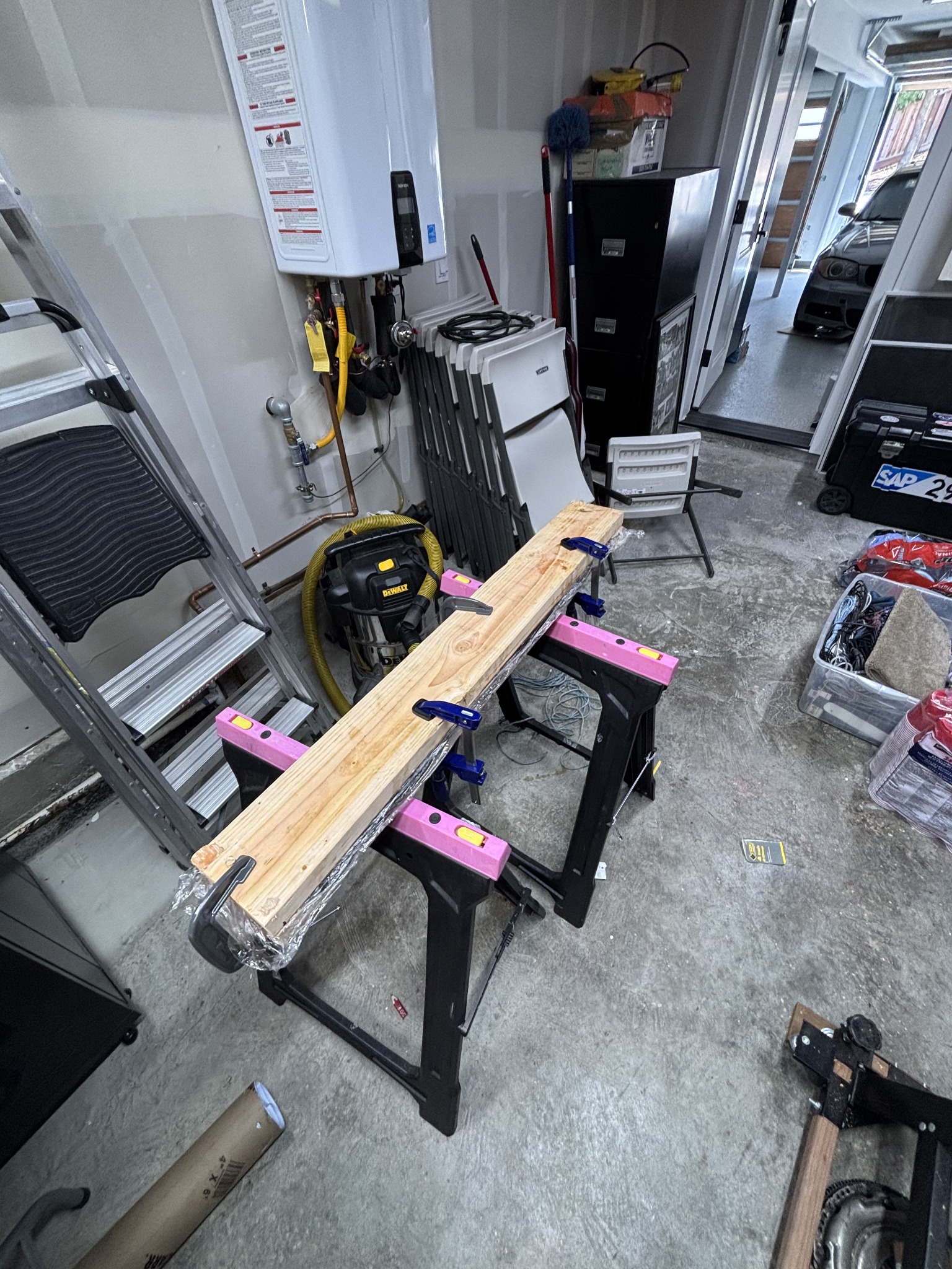 Hydrofoil mast during finishing and alignment checks